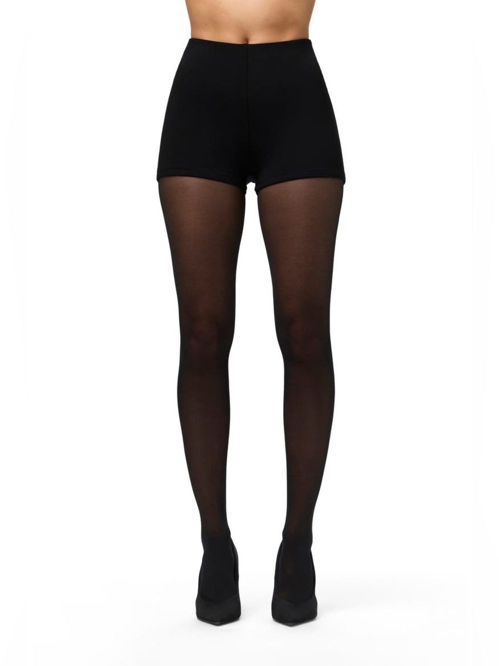 Naked Wardrobe Smooth Scooped Waist Hot Pants Black